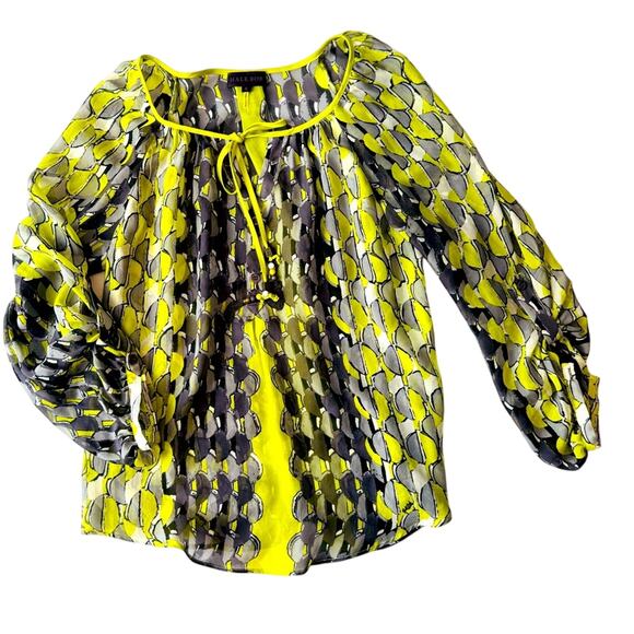 HALE BOB 100% SILK LIGHTWEIGHT WOMENS BLOUSE SZ S TRAVEL PALM SPRINGS - Picture 1 of 6